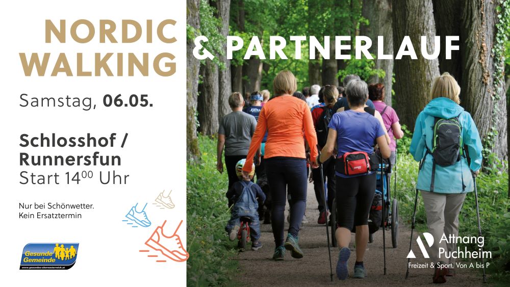 Das Beitragsbild zeigt eine Gruppe von Menschen, die in den Wald hineingehen. Sie tragen Sportkleidung und sind bunt gemischt, vom Kleinkind bis zum Pensionsalter. Sie tragen bunte Kleidung und manche haben Walking-Stöcke.