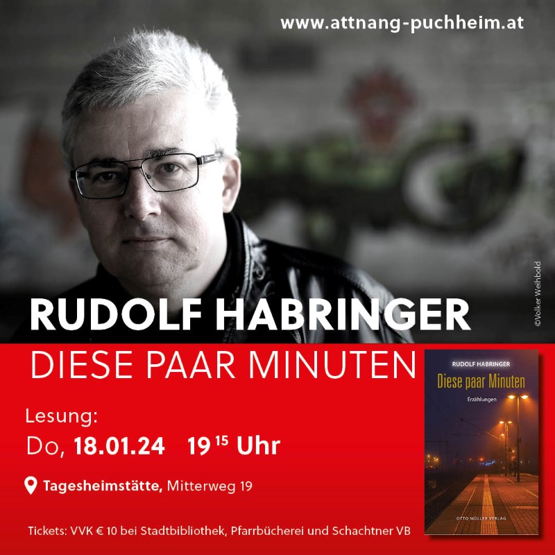 Rudolf Habringer liest am 18.01.2024 aus seinem Buch Diese paar Minuten. Foto: Volker Weihbold